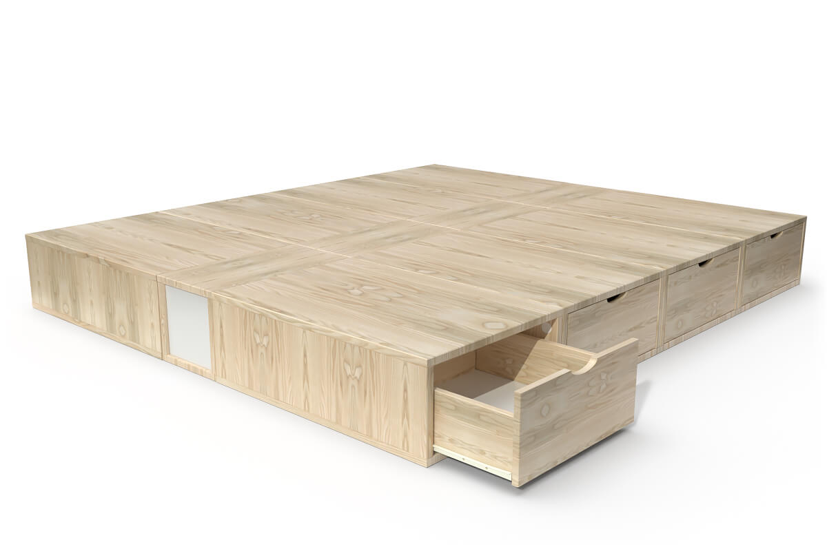 Cama cubo con cajones 160x200