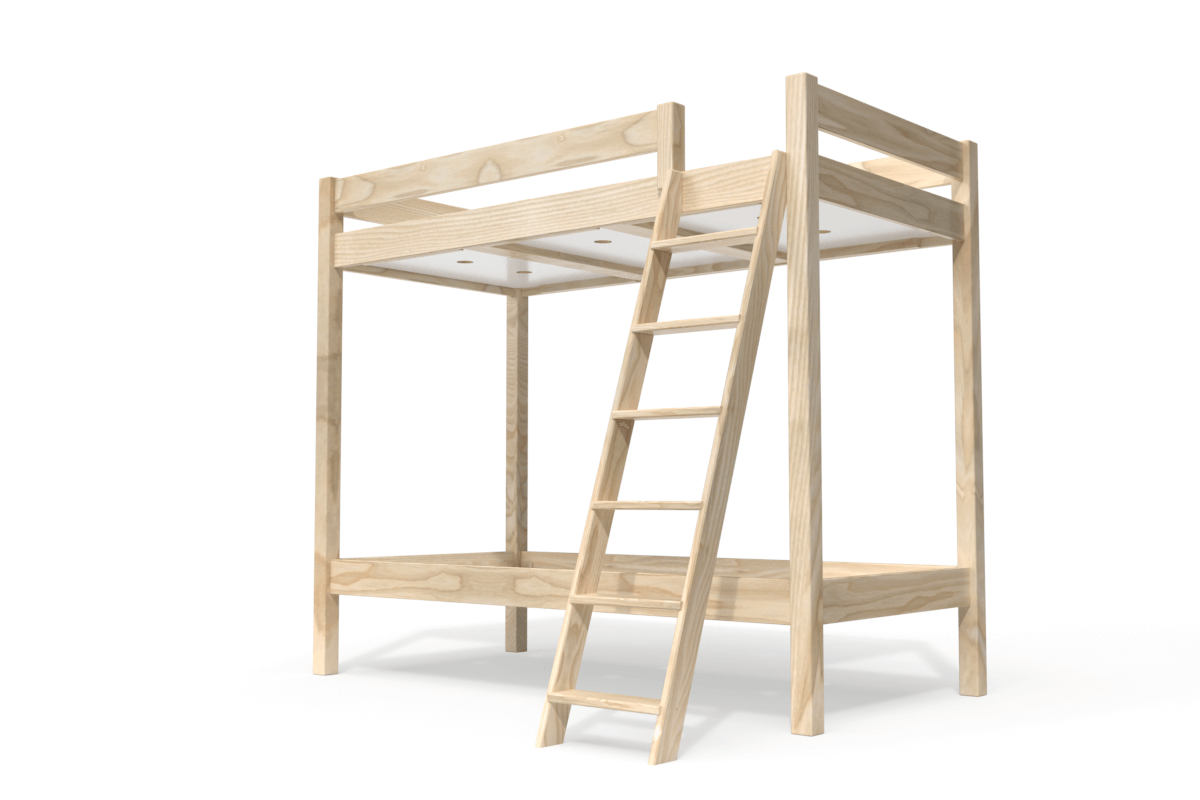 ABC bunk bed 2 places with inclined ladder