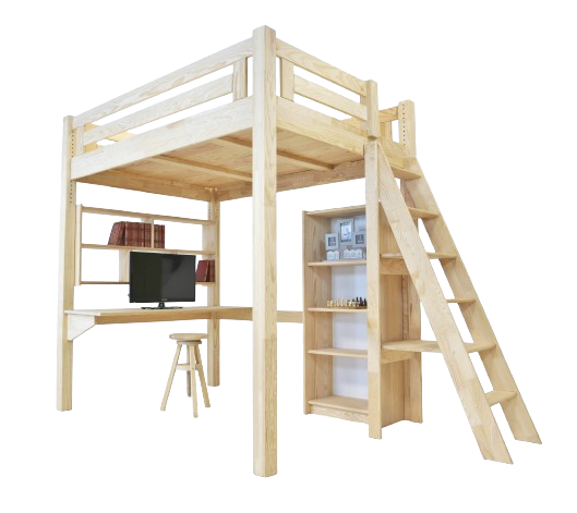 mezzanine bed Alpage with inclined ladder