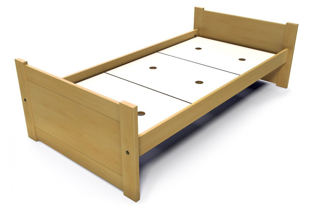 Lit 90x190 1 place bois hêtre Solo