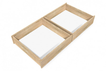 Set von schublade unter bett aus massiver Kiefer
