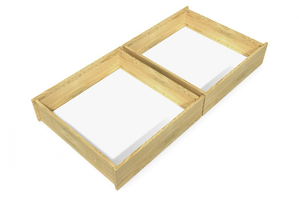 Lot de tiroir sous lit en pin massif