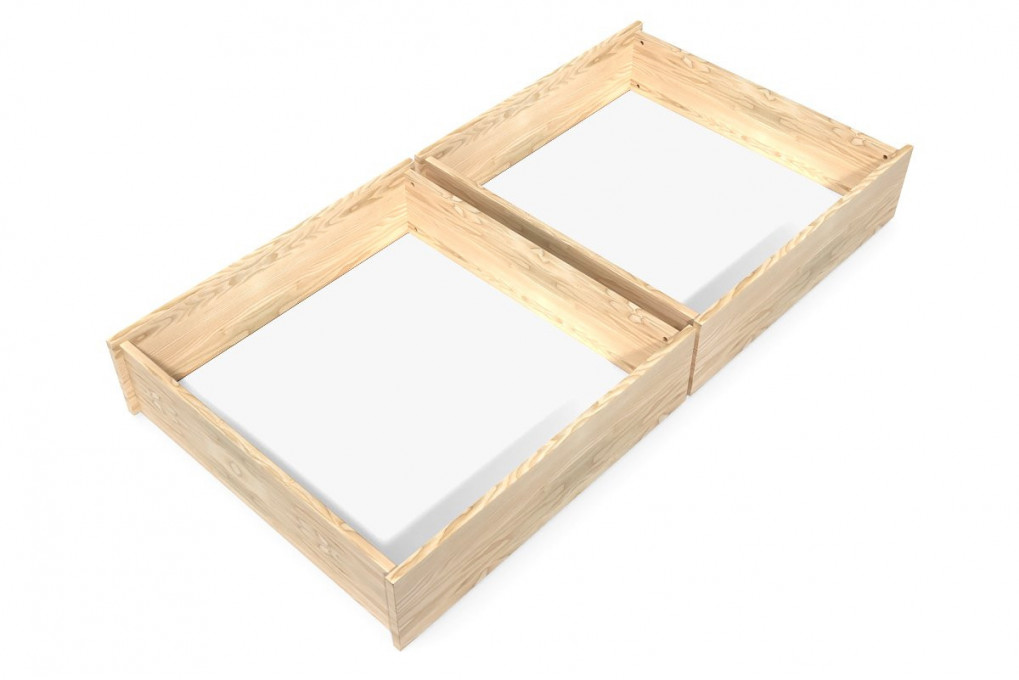 Set von schublade unter bett aus massiver Kiefer