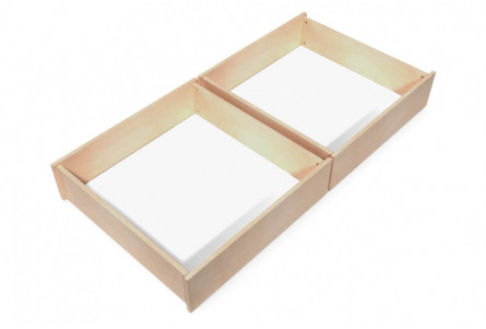 Zwei Schubladen auf Rädern aus massiver Buche