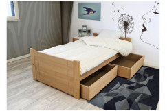 Lit 90x190 1 place bois hêtre Solo