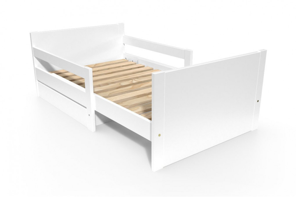 Kinderbett 90x200 mitwachsend aus Holz mit Aufbewahrungsschublade