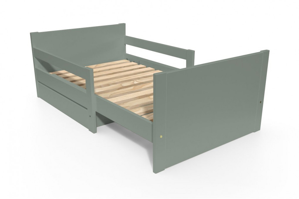 Kinderbett 90x200 mitwachsend aus Holz mit Aufbewahrungsschublade