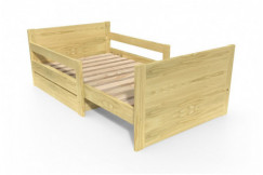 Kinderbett 90x200 mitwachsend aus Holz mit Aufbewahrungsschublade