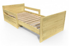 Kinderbett 90x200 mitwachsend aus Holz mit Aufbewahrungsschublade