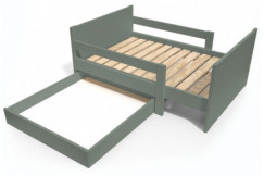 Kinderbett 90x200 mitwachsend aus Holz mit Aufbewahrungsschublade