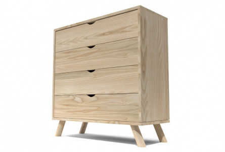 Skandinavische Kommode Viking mit 4 Schubladen aus Massivholz