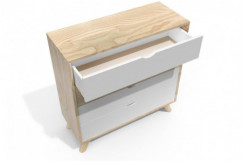 Cassettiere in legno Viking in legno massiccio