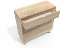 Cassettiere in legno Viking in legno massiccio