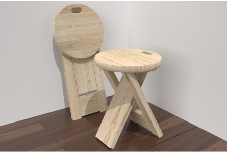 Vintage Wooden folding stool