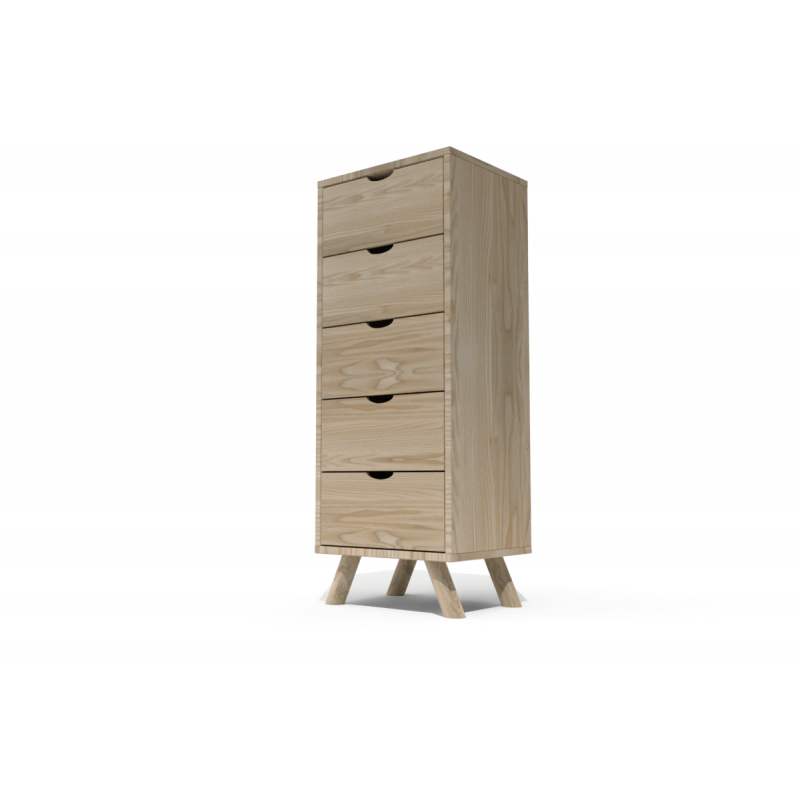 Comò scandinavo in legno 5 cassetti Viking