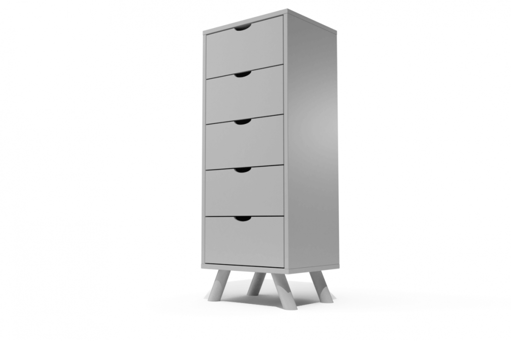 Cassettiera in legno Viking a 5 cassetti in legno massiccio