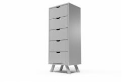 Cassettiera in legno Viking a 5 cassetti in legno massiccio