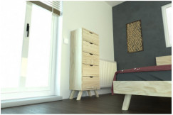 Skandinavische lumpenhändler Viking 5 Schubladen aus Massivholz