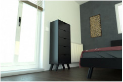 Skandinavische lumpenhändler Viking 5 Schubladen aus Massivholz