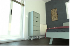 Cassettiera in legno Viking a 5 cassetti in legno massiccio