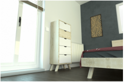 Chiffonnier Scandinave bois 5 tiroirs Viking