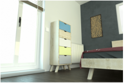 Chiffonnier Scandinave bois 5 tiroirs Viking