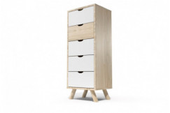 Scandinavo chiffonier legno naturale e bianco Viking