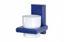 Kit de baño y aseo de madera azul