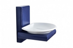 Kit de baño y aseo de madera azul