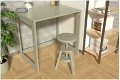 Tabouret réglable à vis en bois