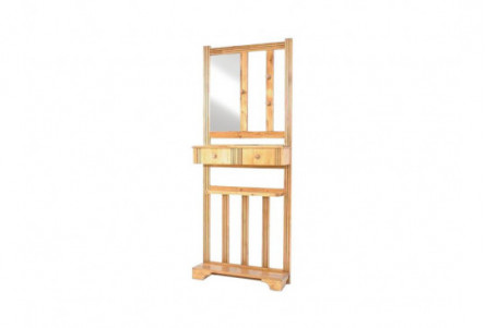 Wooden Hall Stand + 2 drawers + mirror fir wood