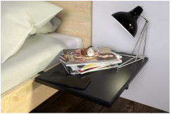 Table de chevet suspendue en bois avec crochets