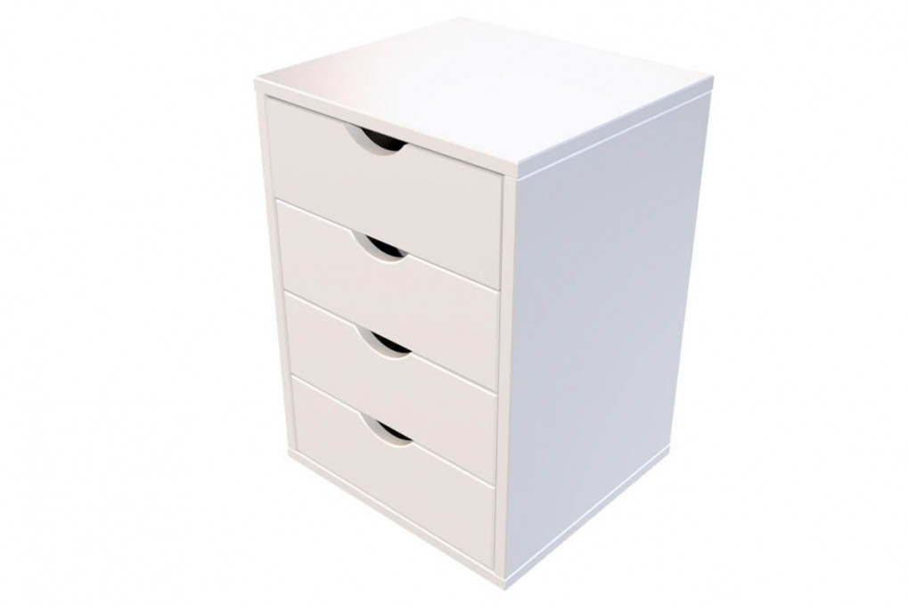 Cajonera escritorio de madera maciza 4 cajones