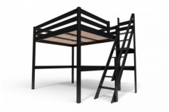 Wooden Mezzanine Bed with Sylvia milling stairs - 160x200