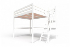 Lit Mezzanine bois avec escalier de meunier Sylvia - 160x200