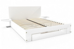 Happy Holzbett 2 Plätze mit Schublade + Nachttische - 160x200