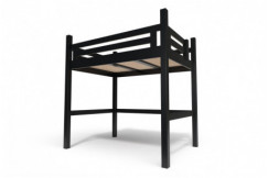 Letto a soppalco adulti legno 140x200 Alpage regolabile in altezza + scala a cubo