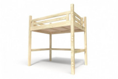 Hochbett in holz 140x200 Alpage mit treppenregal