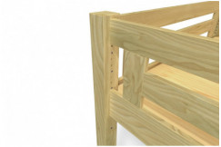 Letto a soppalco adulti legno 140x200 Alpage regolabile in altezza + scala a cubo