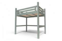 Lit Mezzanine adulte bois 160x200 Alpage hauteur réglable + escalier cube