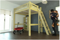 Lit Mezzanine adulte 120x200 bois + échelle hauteur réglable Alpage