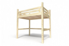 Lit Mezzanine adulte 120x200 bois + échelle hauteur réglable Alpage