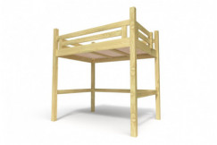 Letto a soppalco 140x200 Alpage in legno altezza regolabile