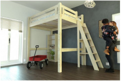 Lit Mezzanine adulte 160x200 bois + échelle hauteur réglable Alpage