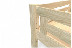 Cama alta de madera 160x200 Alpage alta regulable con escalera