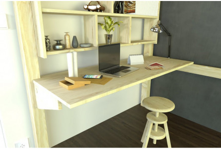 Bureau tablette 120cm en bois pour lit mezzanine
