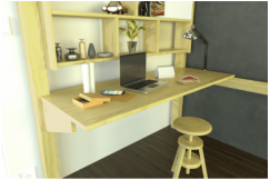 Bureau tablette 140cm en bois pour lit mezzanine