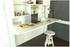 Bureau tablette 160cm en bois pour lit mezzanine