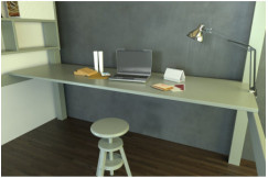 Bureau tablette 200cm en bois pour lit mezzanine