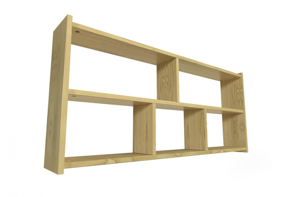 Etagère suspendue largeur 90cm en bois pour lit mezzanine